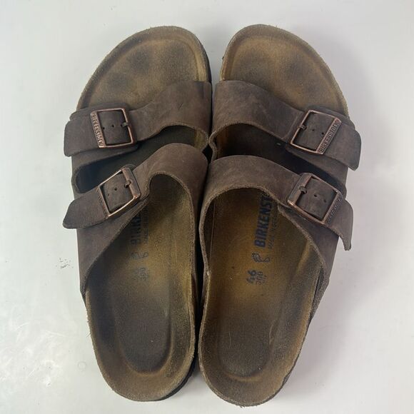 Birkenstock Arizona Brown Oiled Leather Mens Sandals - Picture 10 of 12